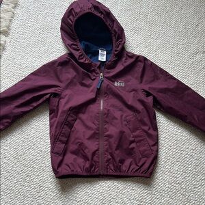 REI Kids' Maroon Rain/ Spring Jacket age 4-5